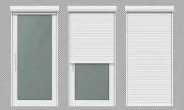 Illustration de trois positions de volets blancs